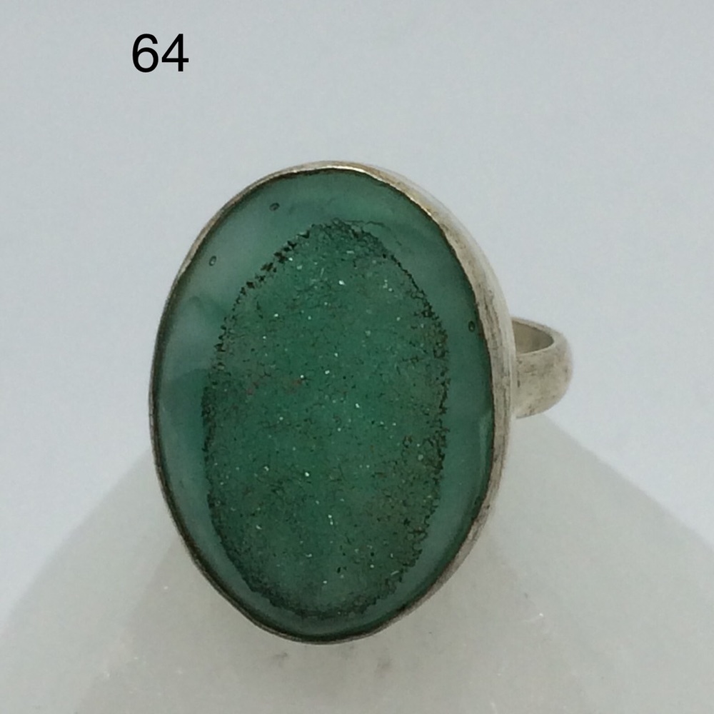 Green Druzy Ring